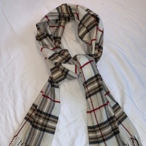 Plaid Scarf with Fringe